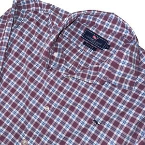 Vineyard Vines Mens Whale Shirt XL Plaid Long Sleeve Button Down